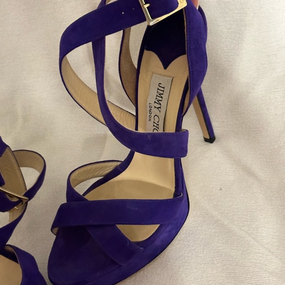 Jimmy choo purple velvet heels size 7 - Picture 3 of 7